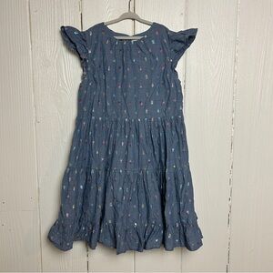 Crewcuts Blue Dress with Colorful Patterns Girls Size 14